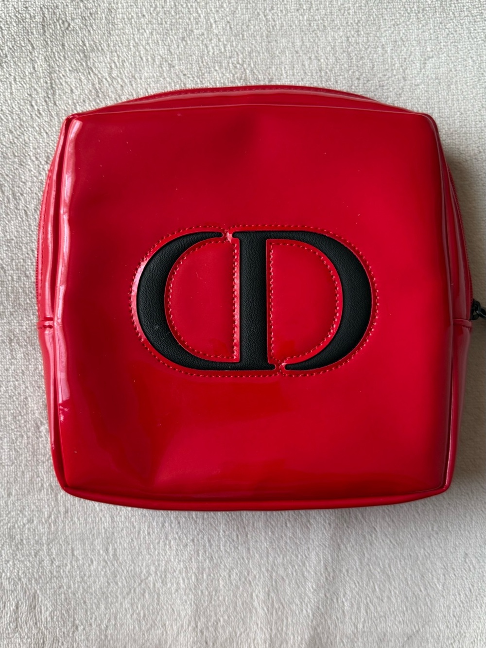 Dior Red Patent Pouch with Black CD Monogram
